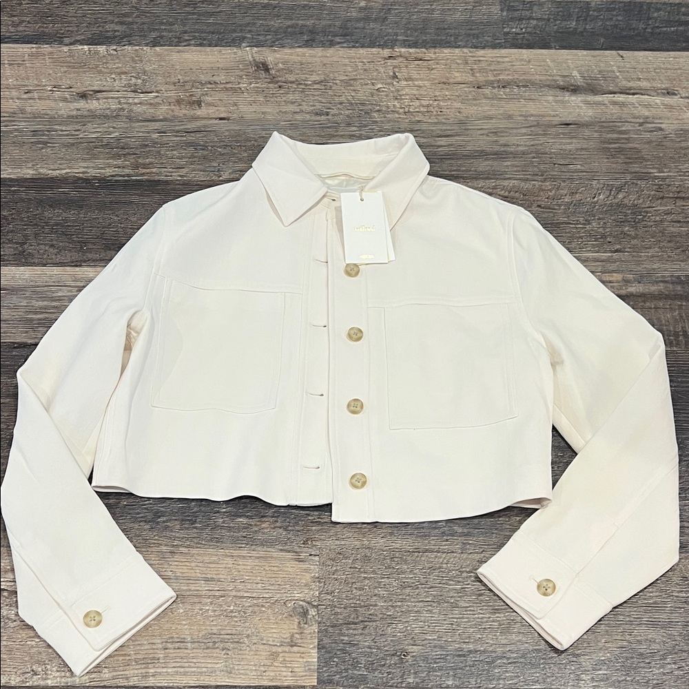Aritzia Off-White Cropped Blazer